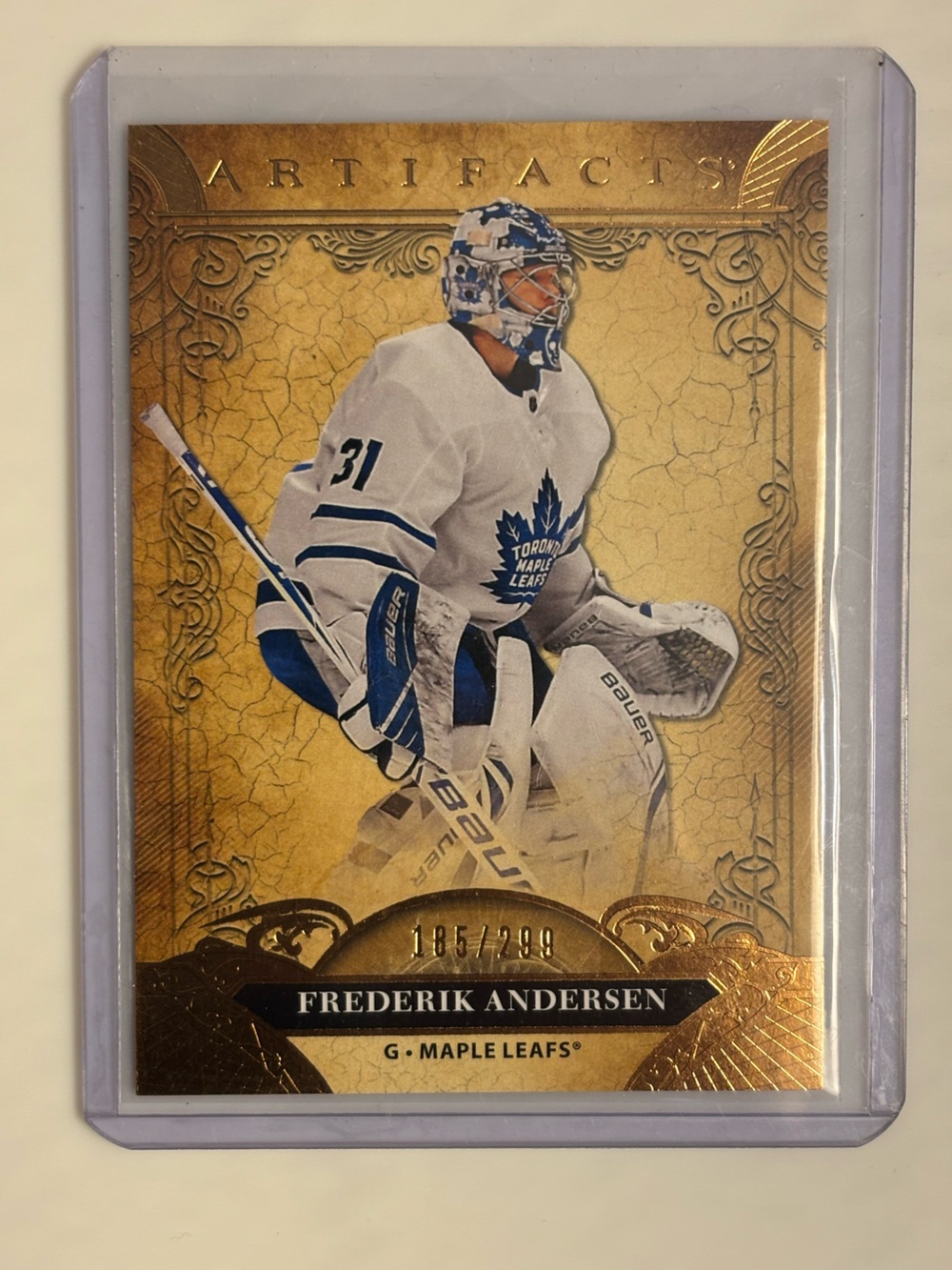 Frederik Andersen 2020-21 Upper Deck Artifacts Gold /299 Maple Leafs #45